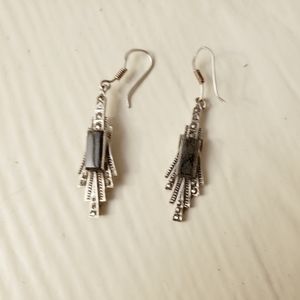 Sterling Silver Onyx Earrings